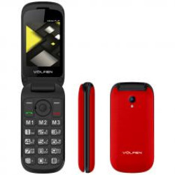 Telefono movil volfen flip rojo - tipo concha -  3 memorias directas - pantalla 2.4 -  dual sim - micro sd - camara - bateria larga duracion