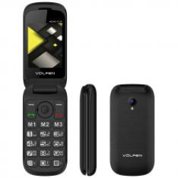 Telefono movil volfen flip negro - tipo concha -  3 memorias directas - pantalla 2.4 -  dual sim   - micro sd - camara - bateria larga duracion
