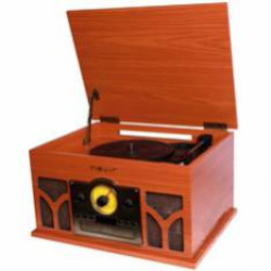Giradiscos -  tocadiscos con radio cd conversor bluetooth nevir nvr - 807vrbuc de madera