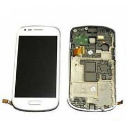 Repuesto pantalla lcd+touch+frame(marco) para smartphone samsung galaxy s3 mini i8190 blanco