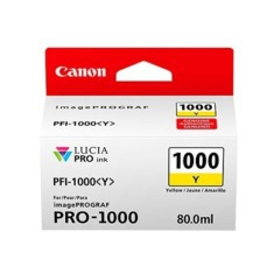CARTUCHO CANON PFI - 1000Y AMARILLO PRO - 1000 Consumibles gran formato