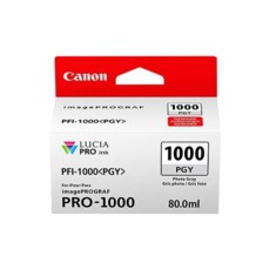 CARTUCHO CANON PFI - 1000PGY FOTO GRIS PRO - 1000 Consumibles gran formato
