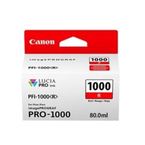 CARTUCHO CANON PFI - 1000R ROJO PRO - 1000 Consumibles gran formato