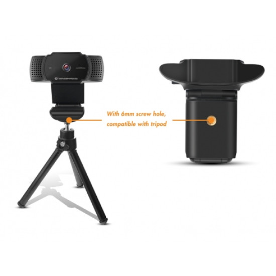 WEBCAM 2K CONCEPTRONIC AMDIS02B 5MP USB Cámaras web WEBCAM 2K CONCEPTRONIC AMDIS02B 5MP USB Cámaras web