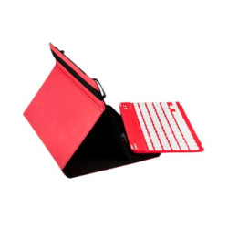 Funda universal gripcase silver ht para tablet 9 - 10pulgadas + teclado bluetooth rojo