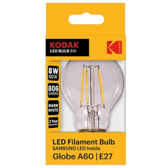 BOMBILLA LED KODAK FILAMENTO CRISTAL ESFERICA Bombillas led BOMBILLA LED KODAK FILAMENTO CRISTAL ESFERICA Bombillas led