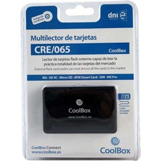 LECTOR EXTERNO COOLBOX TARJETAS DNI SIM Lector de memorias LECTOR EXTERNO COOLBOX TARJETAS DNI SIM Lector de memorias