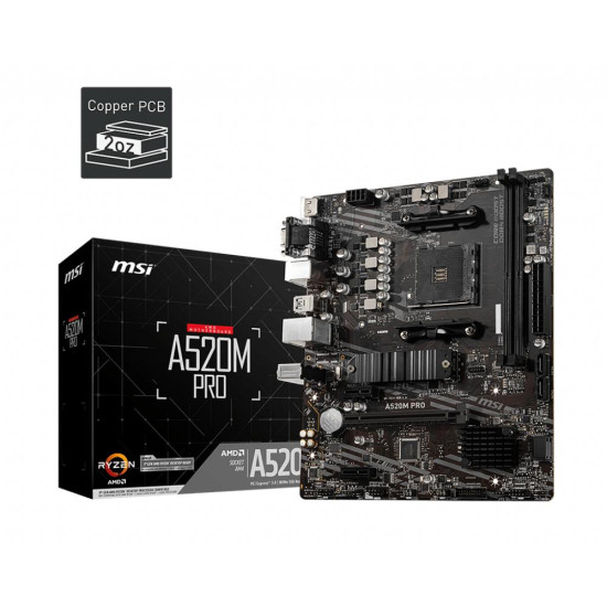 PLACA BASE MSI AM4 A520M PRO Placas base PLACA BASE MSI AM4 A520M PRO Placas base