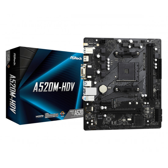 PLACA BASE ASROCK AM4 A520M - HDV M - ATX Placas base