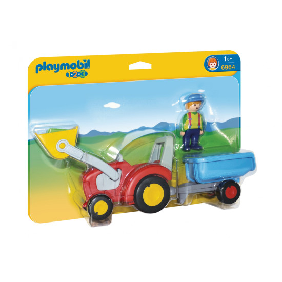 1.2.3 TRACTOR CON REMOLQUE Playmobils