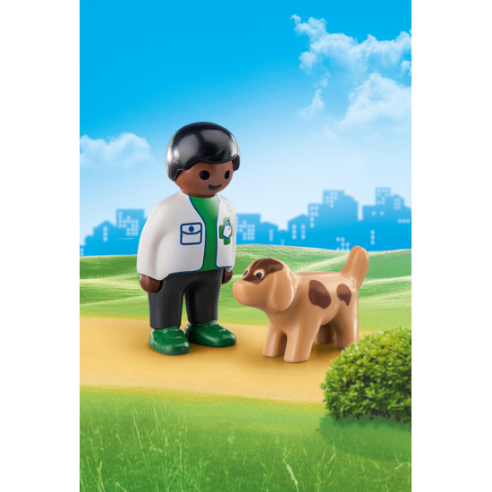 PLAYMOBIL 1.2.3 VETERINARIO CON PERRO Playmobils