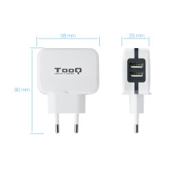 CARGADOR PARED USB TOOQ TQWC - 11S02WT 2XUSB