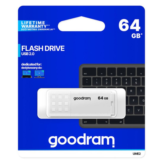 USB 2.0 GOODRAM 64GB UME2 BLANCO Memorias usb USB 2.0 GOODRAM 64GB UME2 BLANCO Memorias usb