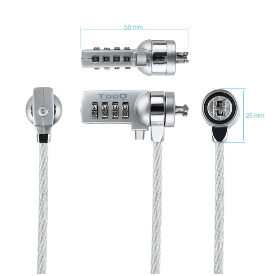 CABLE SEGURIDAD TOOQ COMBINACION 1.5M Accesorios de portátiles CABLE SEGURIDAD TOOQ COMBINACION 1.5M Accesorios de portátiles