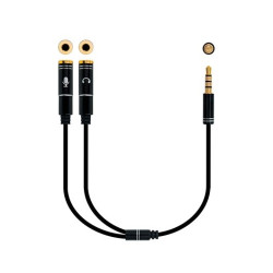 CABLE AUDIO 1XJACK - 3.5 TO 2XJACK - 3.5 0.3M