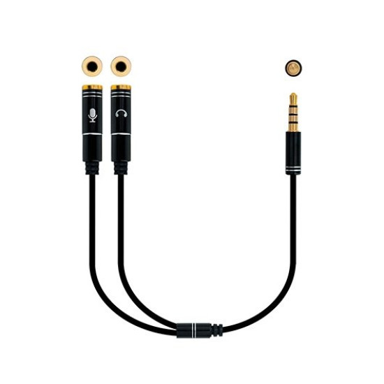 CABLE AUDIO 1XJACK - 3.5 TO 2XJACK - 3.5 0.3M Cables audio - vídeo