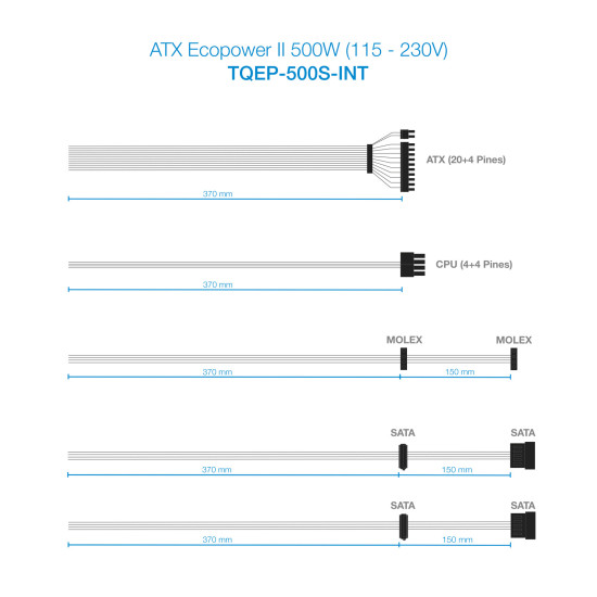 FUENTE ALIMENTACION TOOQ EP - II TQEP - 500S - INT ATX Fuentes de alimentación FUENTE ALIMENTACION TOOQ EP - II TQEP - 500S - INT ATX Fuentes de alimentación