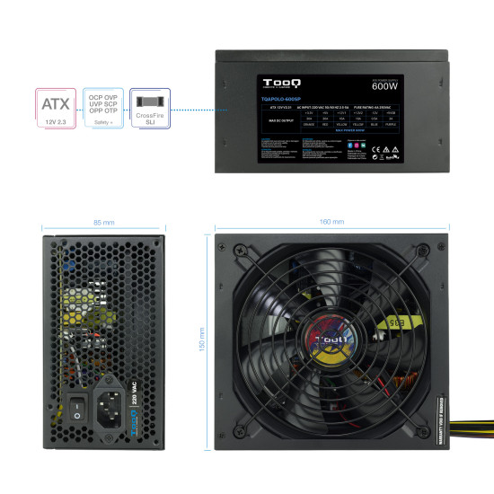 FUENTE ALIMENTACION TOOQ TQAPOLO - 600SP ATX 600W Fuentes de alimentación