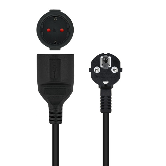 CABLE ALIMENTACION SCHUKO NANOCABLE 3M MACHO - HEMBRA Regletas y alargadores CABLE ALIMENTACION SCHUKO NANOCABLE 3M MACHO - HEMBRA Regletas y alargadores