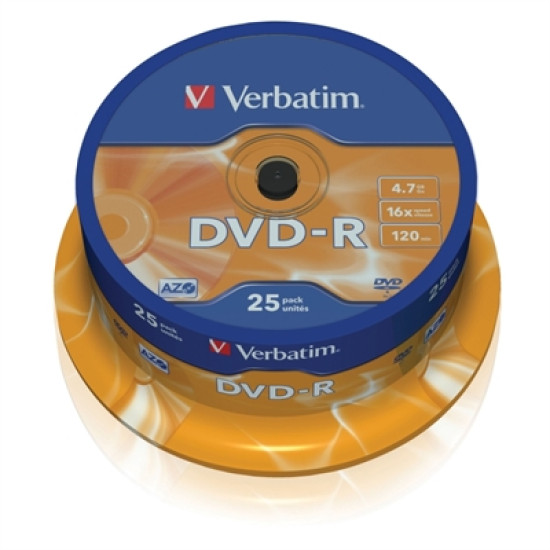 VERBATIM DVD - R 4.7GB 16X TARRINA 25UDS Cd - dvd - disquetes vírgenes