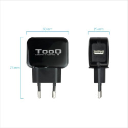 CARGADOR PARED TOOQ USB 12W NEGRO