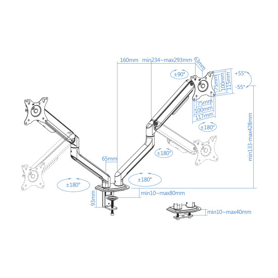 SOPORTE MESA TV TOOQ 17 - 32 PULGADAS 2 Soportes monitores  tv