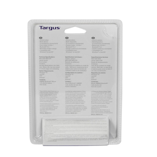 RATON TARGUS COMPACT MULTI - DEVICE WIRELESS+BT INALAMBRICO Ratones RATON TARGUS COMPACT MULTI - DEVICE WIRELESS+BT INALAMBRICO Ratones