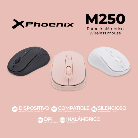 PHOENIX M250 RATÓN INALÁMBRICO 2.4 GHZ Ratones PHOENIX M250 RATÓN INALÁMBRICO 2.4 GHZ Ratones