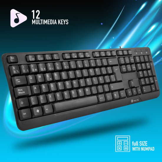 TECLADO CON CABLE NGS FUNKY V3 Teclados TECLADO CON CABLE NGS FUNKY V3 Teclados