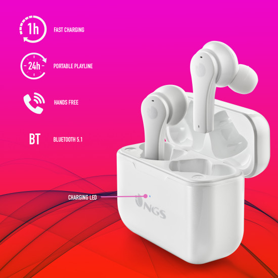AURICULARES INALAMBRICOS NGS ARTICA BLOOM WHITE Auriculares