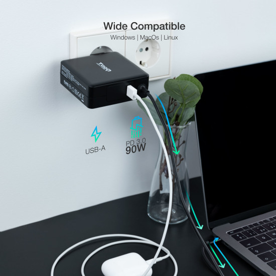 CARGADOR PORTATIL TOOQ TQLC - USBC90PD 90W USB Baterías y cargadores portátiles CARGADOR PORTATIL TOOQ TQLC - USBC90PD 90W USB Baterías y cargadores portátiles