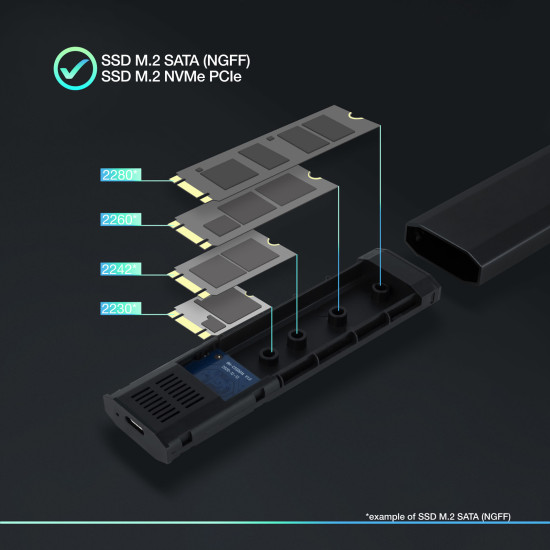CAJA EXTERNA TOOQ TQE - 2223B SSD M.2 Cajas externas CAJA EXTERNA TOOQ TQE - 2223B SSD M.2 Cajas externas