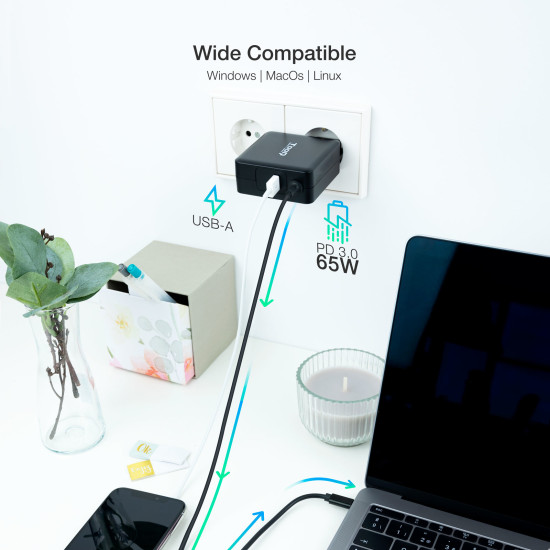 CARGADOR PORTATIL TOOQ TQLC - USBC65PD 65W USB Baterías y cargadores portátiles CARGADOR PORTATIL TOOQ TQLC - USBC65PD 65W USB Baterías y cargadores portátiles