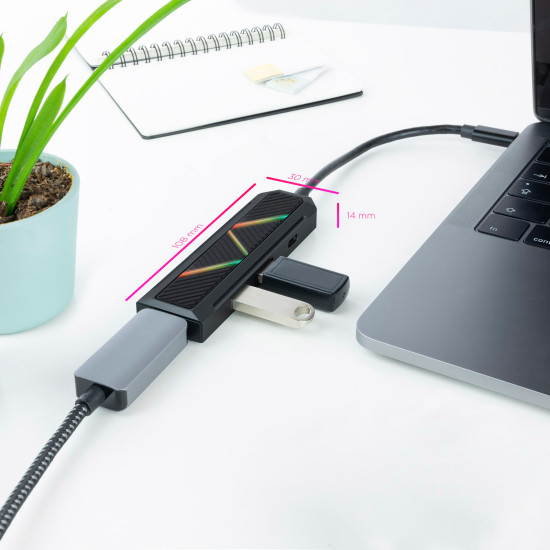 HUB NANOCABLE 4 EN 1 USB Cables audio vídeo HUB NANOCABLE 4 EN 1 USB Cables audio vídeo