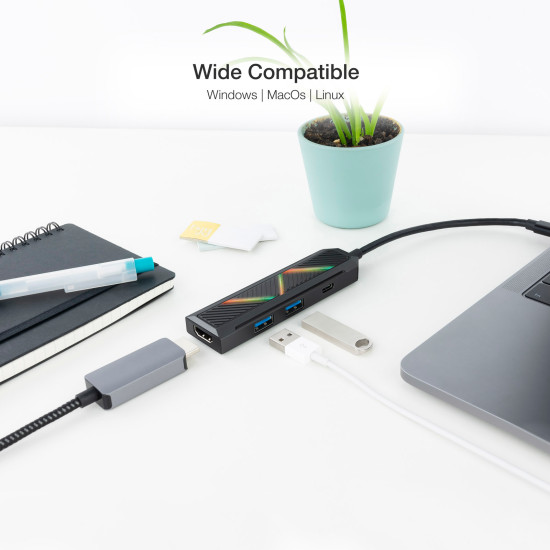 HUB NANOCABLE 4 EN 1 USB Cables audio vídeo HUB NANOCABLE 4 EN 1 USB Cables audio vídeo