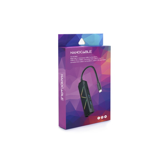 HUB NANOCABLE 4 EN 1 USB Cables audio vídeo HUB NANOCABLE 4 EN 1 USB Cables audio vídeo