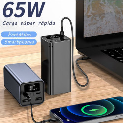 BATERIA EXTERNA PORTATIL POWERBANK LEOTEC 65W