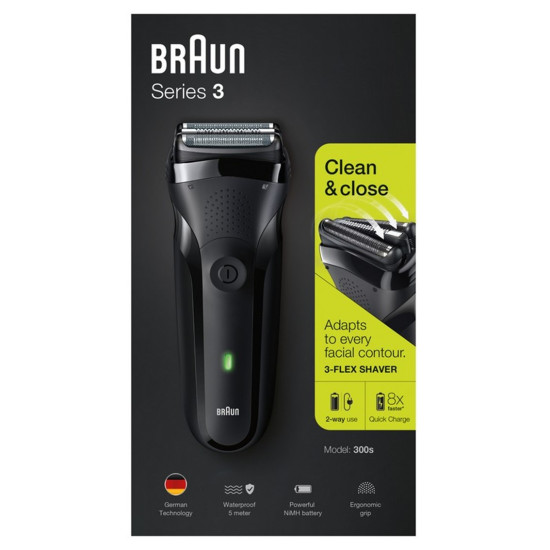 AFEITADORA BRAUN 300S BLACK SERIE 3 Afeitadoras AFEITADORA BRAUN 300S BLACK SERIE 3 Afeitadoras