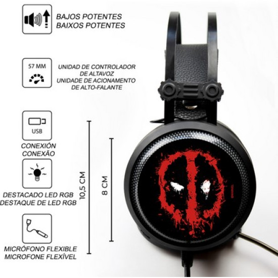 AURICULARES GAMING ER GROUP DEADPOOL MARVEL Auriculares