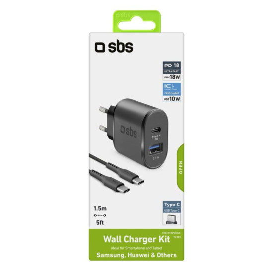 KIT CARGADOR PARED SBS 1 X Baterías y cargadores portátiles