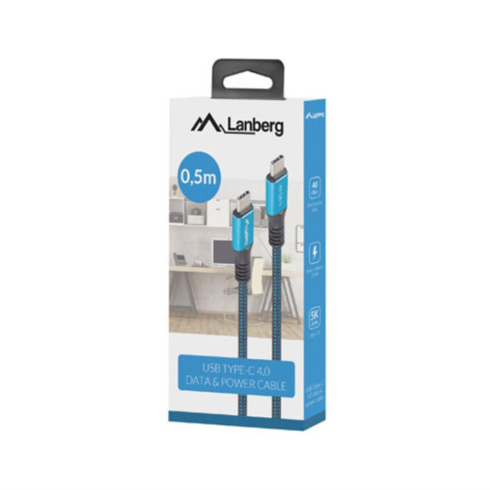 CABLE USB TIPO C LANBERG 0.5M Cable de datos CABLE USB TIPO C LANBERG 0.5M Cable de datos