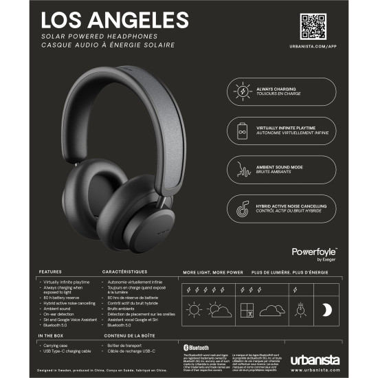AURICULARES URBANISTA DIADEMA INALAMBRICOS CARGA SOLAR Auriculares