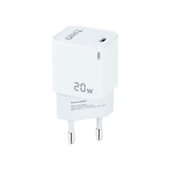 CARGADOR PARED TOOQ USB - C BLANCO 20W Baterías y cargadores portátiles