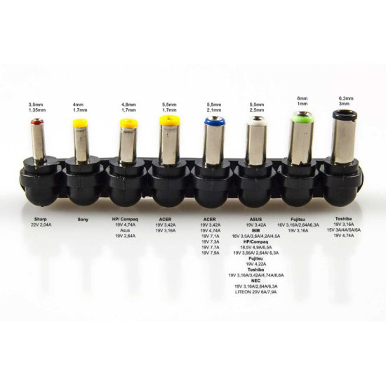 ADAPTADOR CARGADOR CORRIENTE UNIVERSAL PORTATILES TACENS Baterías y cargadores portátiles ADAPTADOR CARGADOR CORRIENTE UNIVERSAL PORTATILES TACENS Baterías y cargadores portátiles