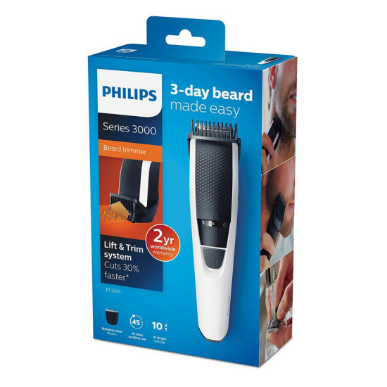 CORTAPELOS PHILIPS BEARDTRIMMER BT3206 14 BLANCO Cortapelos CORTAPELOS PHILIPS BEARDTRIMMER BT3206 14 BLANCO Cortapelos