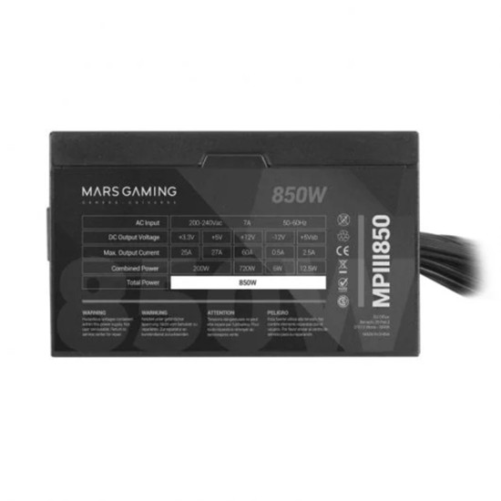 FUENTE ALIMENTACION MARS GAMING MPIII850 850W Fuentes de alimentación FUENTE ALIMENTACION MARS GAMING MPIII850 850W Fuentes de alimentación
