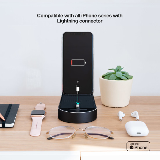 BASE CARGA TOOQ APPLE WATCH+IPHONE LIGHTNING Cargadores para móviles