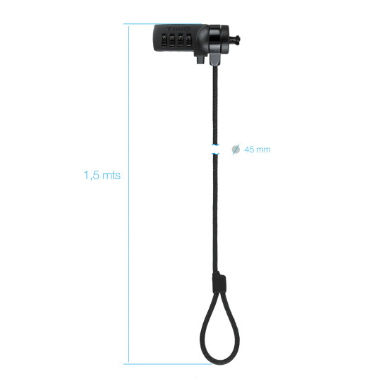 CABLE TOOQ SEGURIDAD COMBINACION PORTATILES 1.5M Accesorios de portátiles CABLE TOOQ SEGURIDAD COMBINACION PORTATILES 1.5M Accesorios de portátiles
