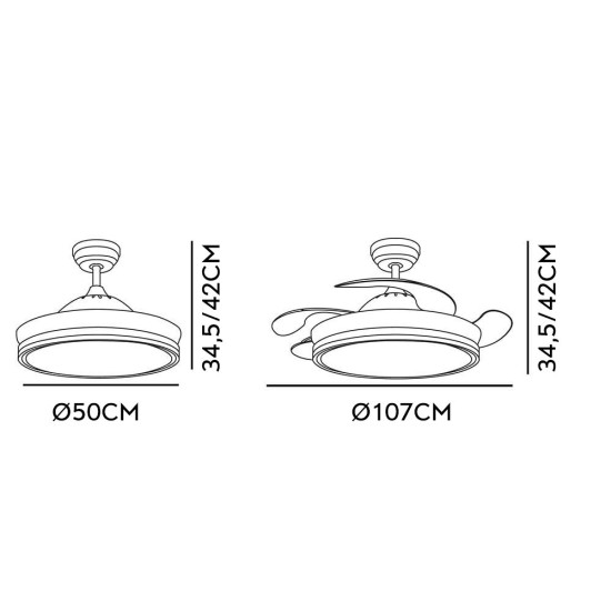 VENTILADOR BAYOMO 59W 6890LM BLANCO 4 Ventiladores VENTILADOR BAYOMO 59W 6890LM BLANCO 4 Ventiladores