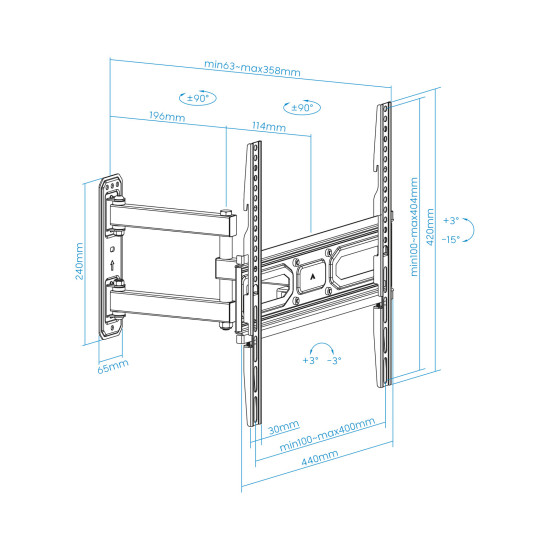 SOPORTE PARED TOOQ PANTALLAS 32 PULGADAS - 55 PULGADAS Soportes monitores tv SOPORTE PARED TOOQ PANTALLAS 32 PULGADAS - 55 PULGADAS Soportes monitores tv